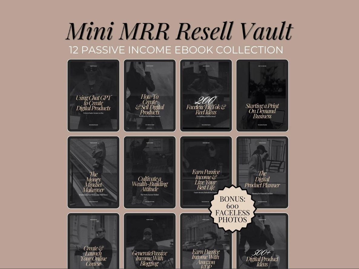 Passive Income eBook Bundle MRR master resell rights, resell digital product